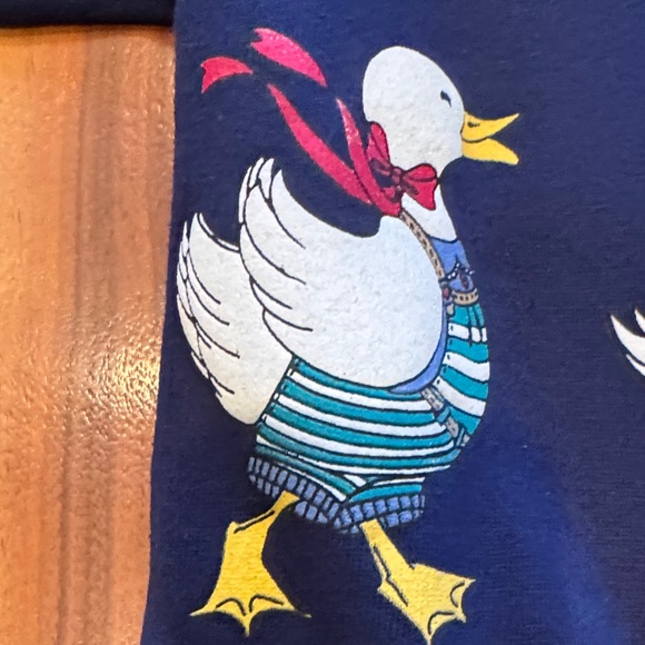 Vintage Navy Blue Duck Print Womens Sweater - Picture 6 of 11